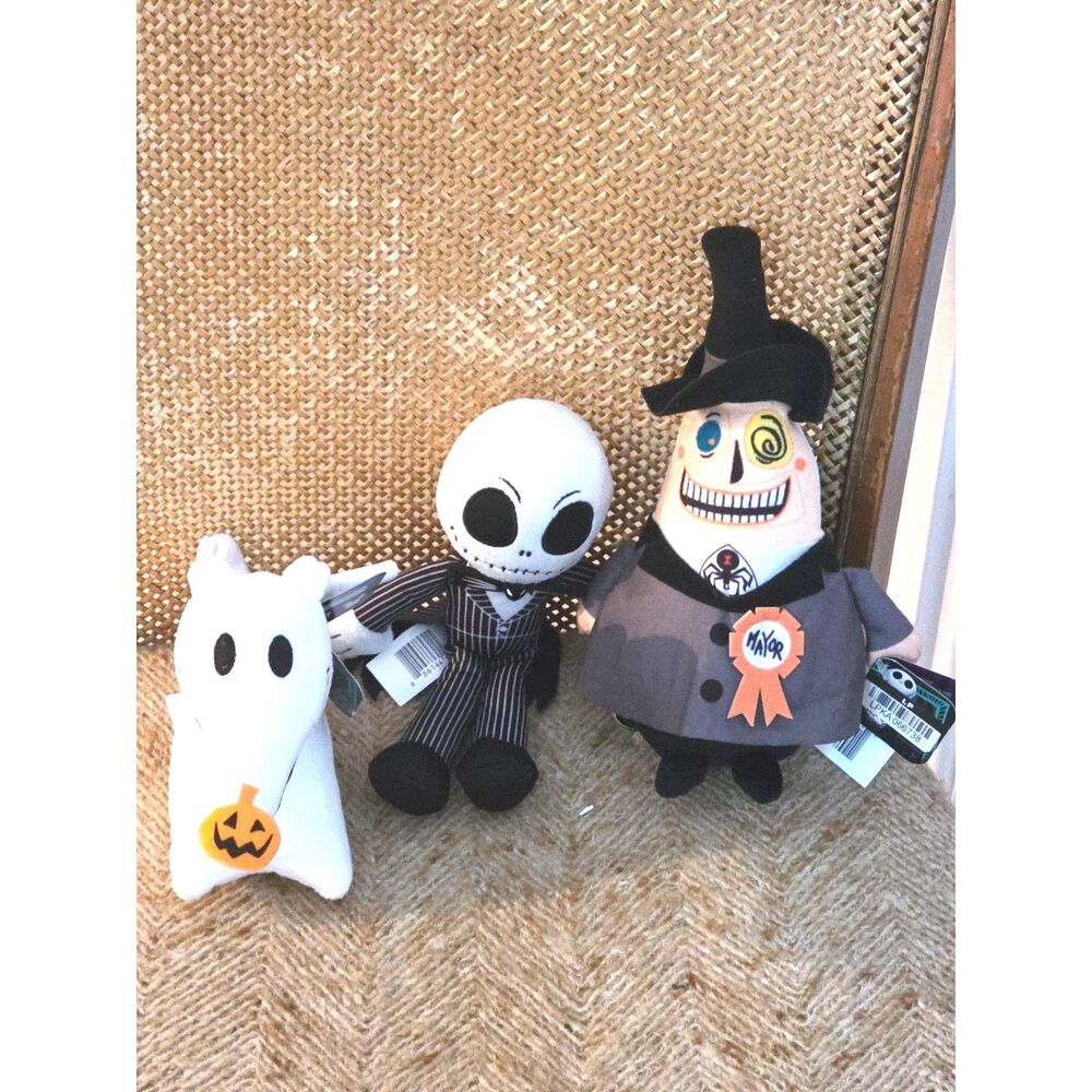 Disney Nightmare Before Christmas Jack Zero Mayor 3-Pc Plush Lot NWT